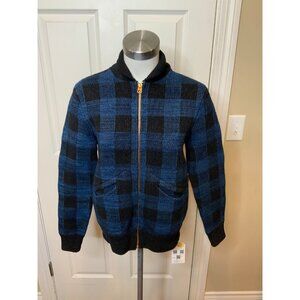 RRL Ralph Lauren Double RL Buffalo Plaid Zip Up Bomber Varsity Jacket, Size XS